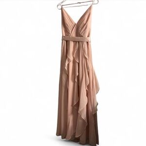 White by vera wang blush pink halter backless gown dress